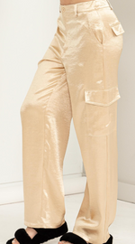 Give Love Satin High Waist Cargo Pants-Pants-KCoutureBoutique, women's boutique in Bossier City, Louisiana