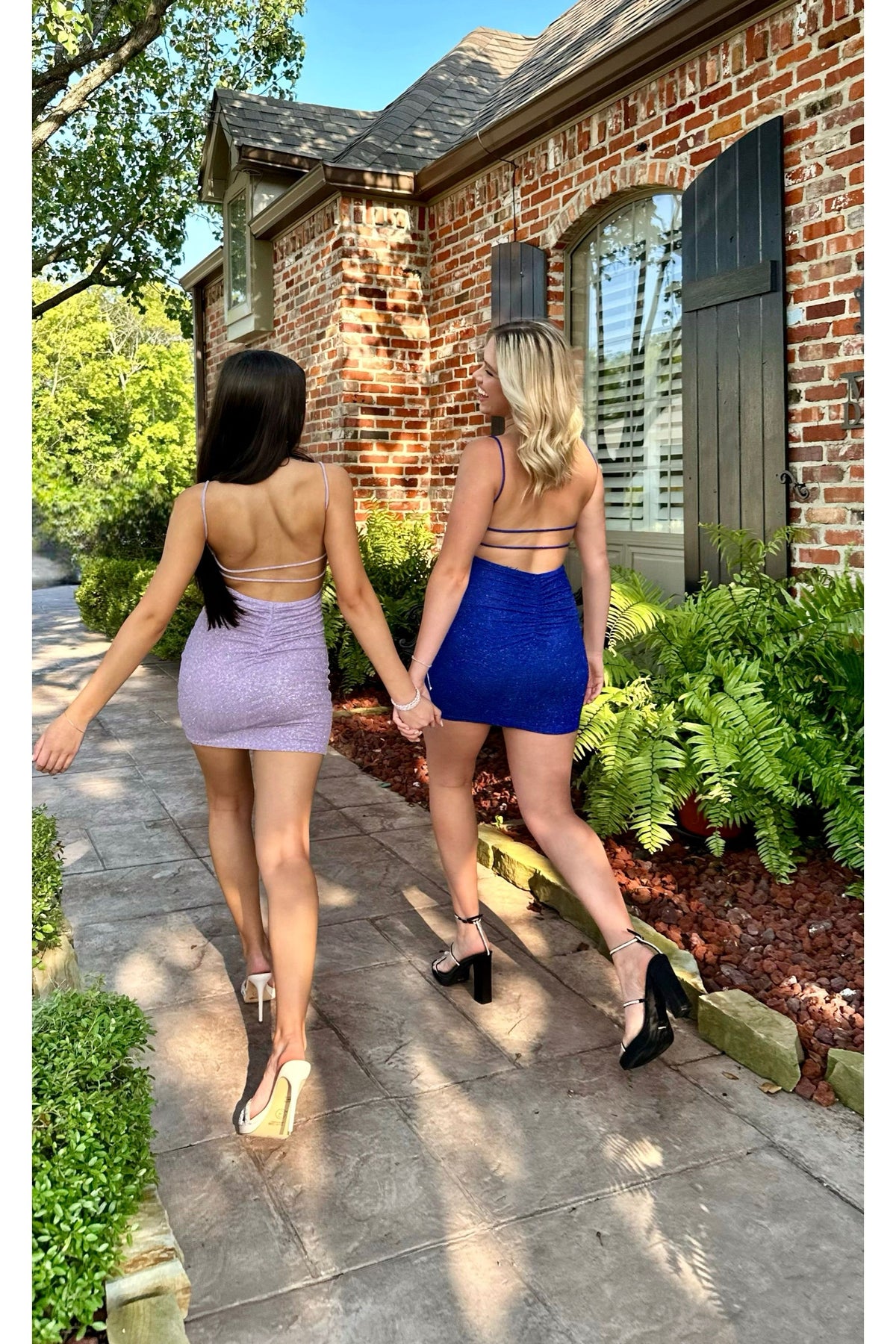 Glitter Ruched Double Back Strap Mini Dress-Dresses-KCoutureBoutique, women's boutique in Bossier City, Louisiana
