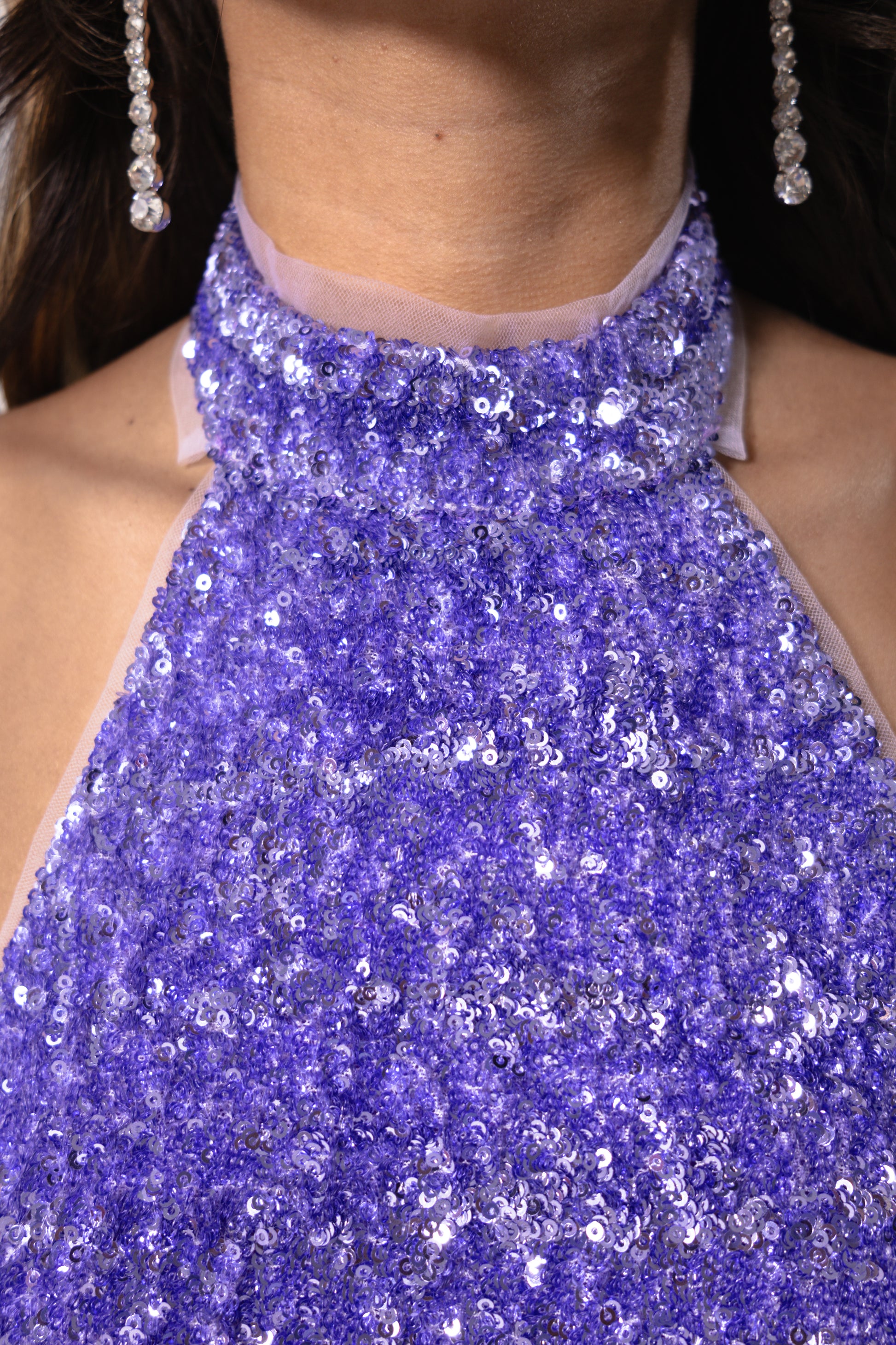 Glitz Me Up Sequin Halter Neck Mini Dress Small (0/2) / Purple/ Light Purple Glitz Me Up Sequin Halter Neck Mini Dress Small (0/2) / Purple/ Light Purple