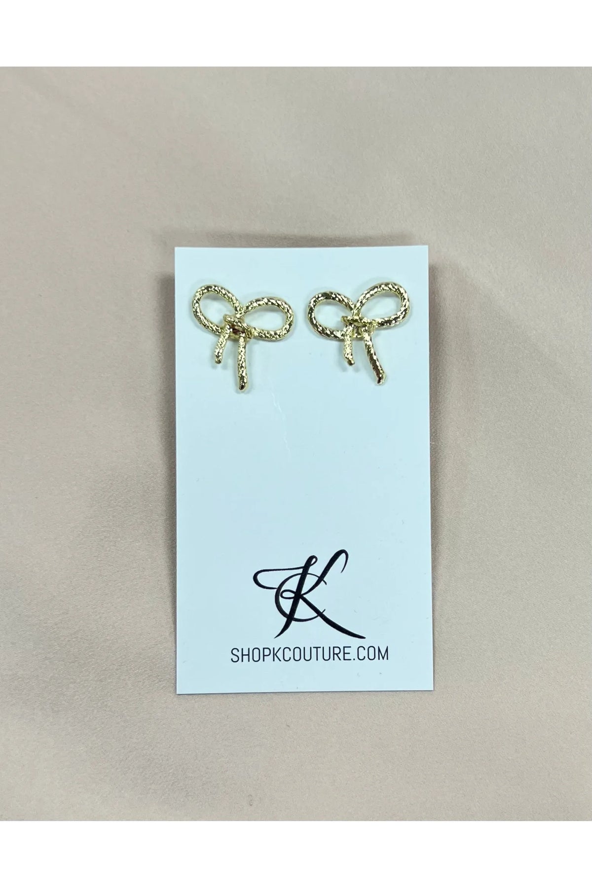 Gold Rope Detail Bow Earrings-Earrings-KCoutureBoutique, women's boutique in Bossier City, Louisiana