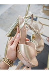 Gold Vianna Rhinestone Heel-Shoes-KCoutureBoutique, women's boutique in Bossier City, Louisiana