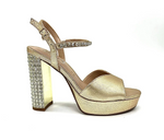 Gold Vianna Rhinestone Heel-Shoes-KCoutureBoutique, women's boutique in Bossier City, Louisiana