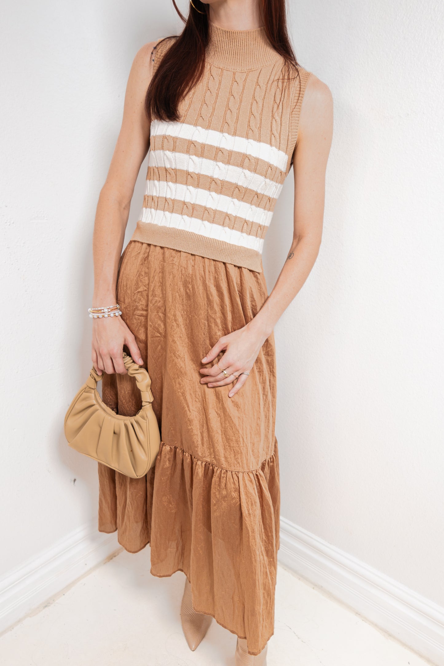 Golden Harvest Striped Midi Dress