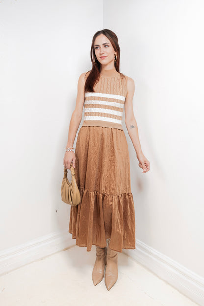 Golden Harvest Striped Midi Dress