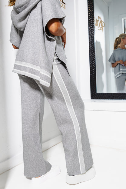Gray Area Side Striped Wide Leg Pants