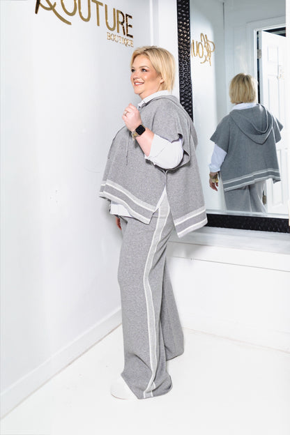 Gray Area Side Striped Wide Leg Pants