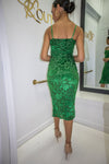 Green Velvet Floral Slip Dress-Dresses-KCoutureBoutique, women's boutique in Bossier City, Louisiana