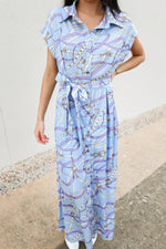 Harness Print Button Down Midi Dress-Dresses-KCoutureBoutique, women's boutique in Bossier City, Louisiana