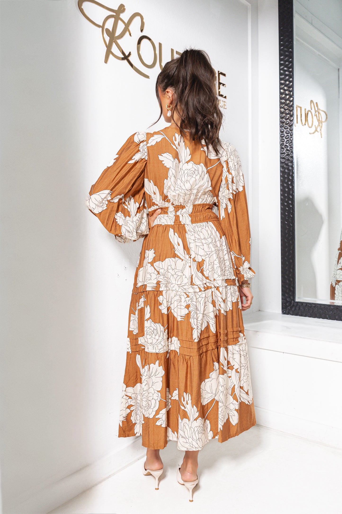 Harvest Petals Tiered Floral Midi Dress