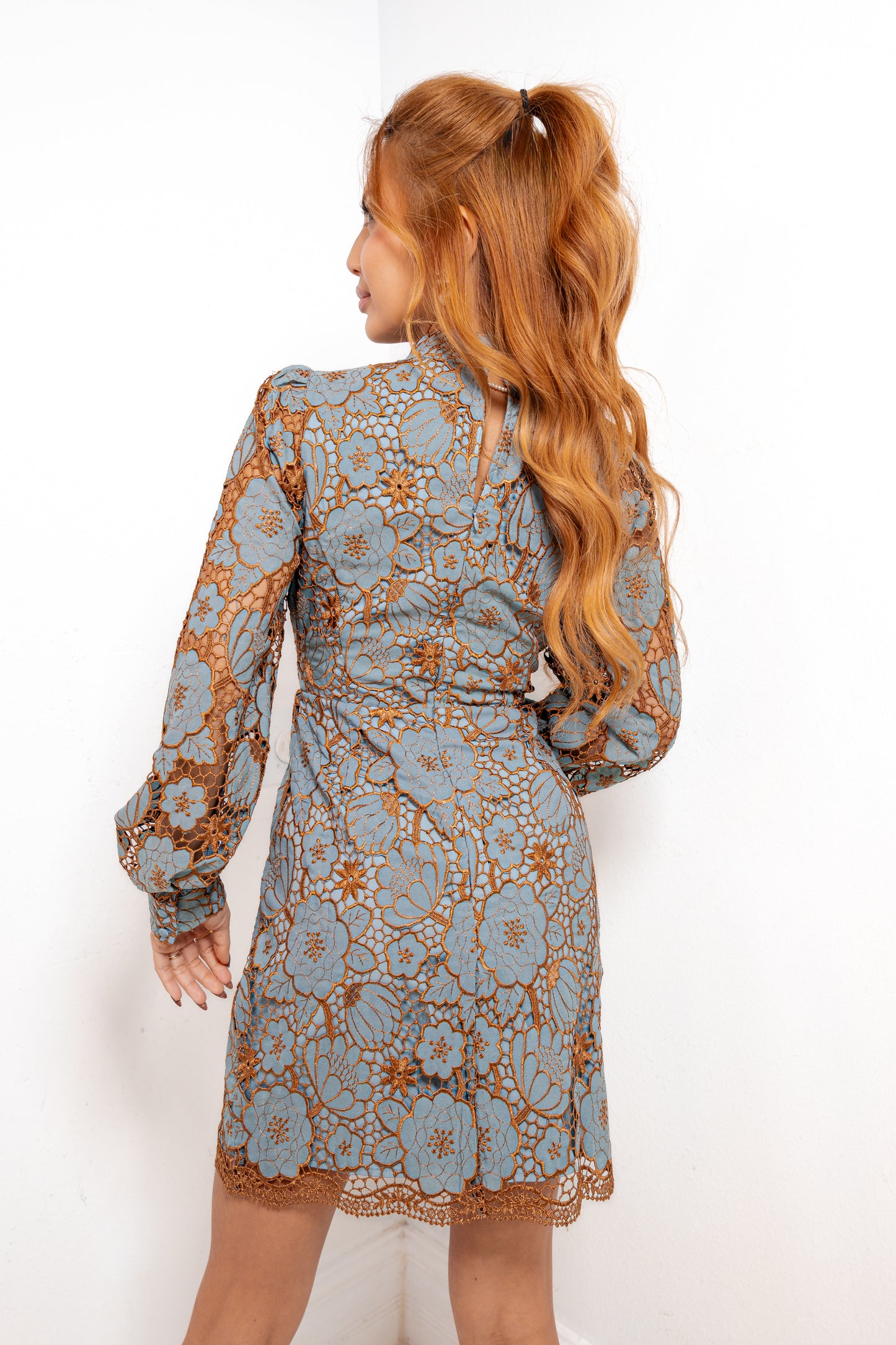 Heirloom Bloom & Blues Lace Dress