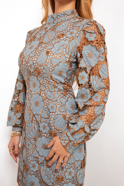Heirloom Bloom & Blues Lace Dress