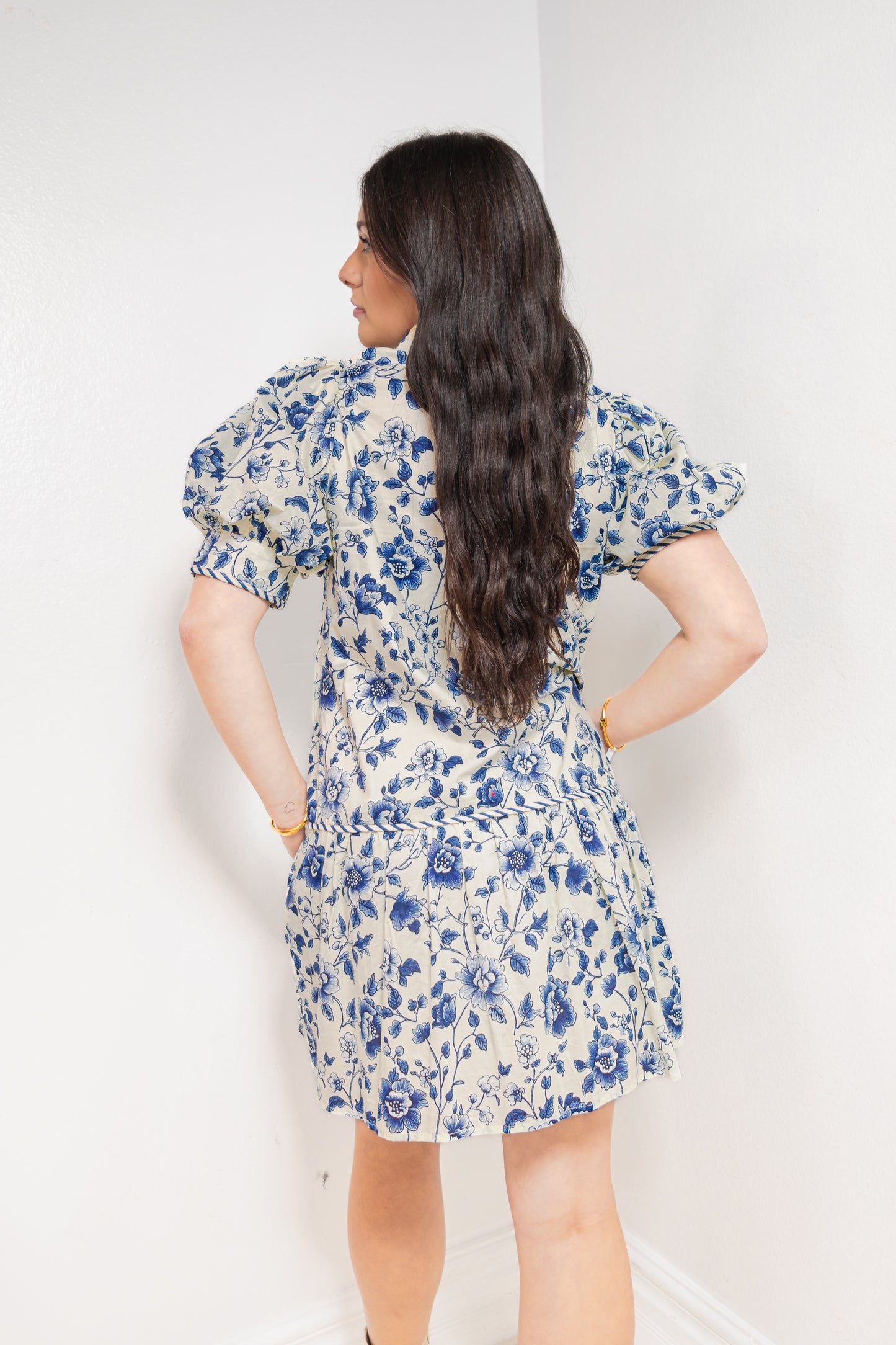 Heirloom Florals Button Down Mini Dress