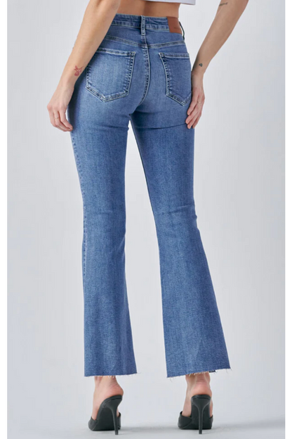 Hidden Happi Side Slit Flare Jeans-Bottoms-KCoutureBoutique, women's boutique in Bossier City, Louisiana