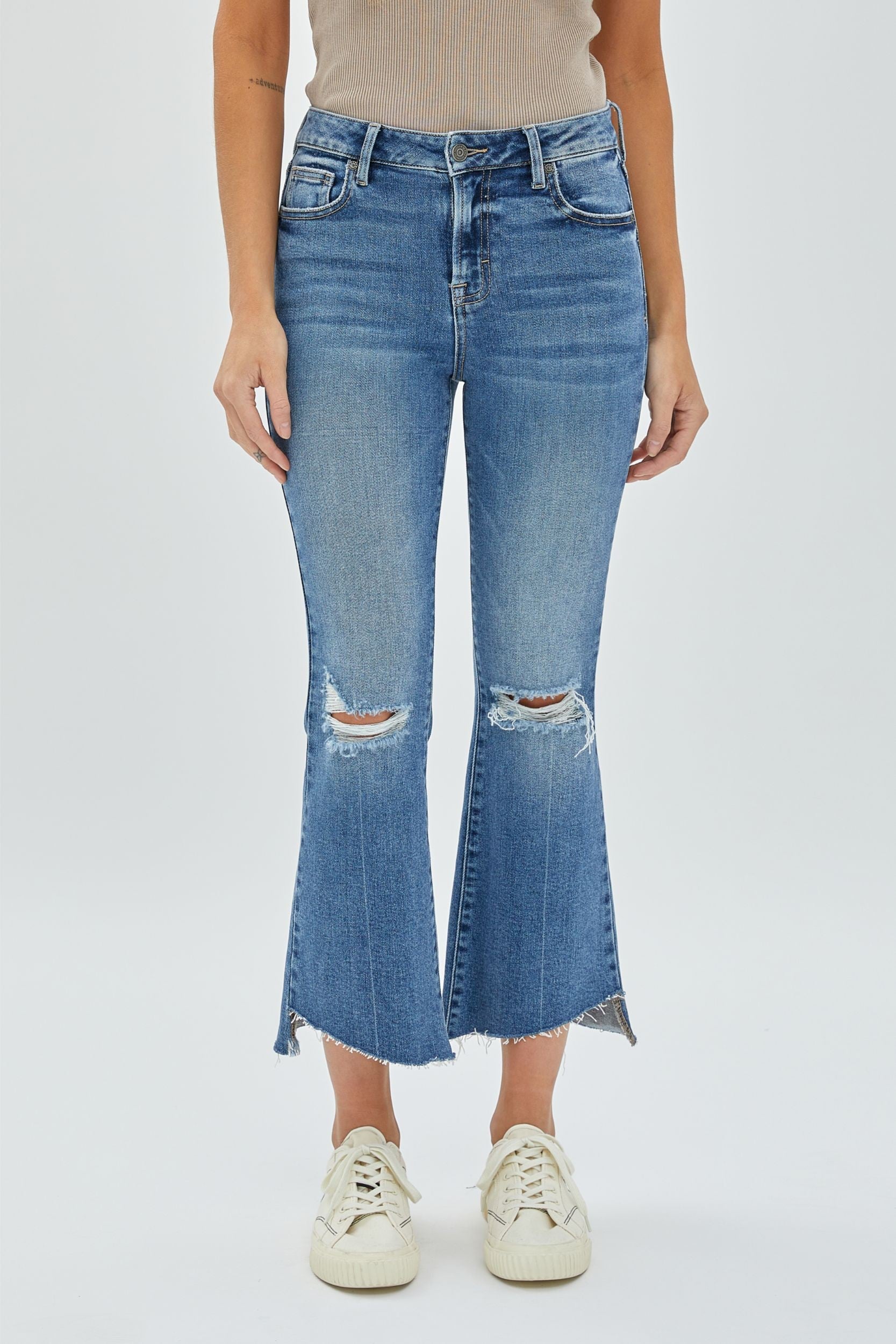 Hidden Happi Vintage Crop Flare Jeans-Bottoms-KCoutureBoutique, women's boutique in Bossier City, Louisiana