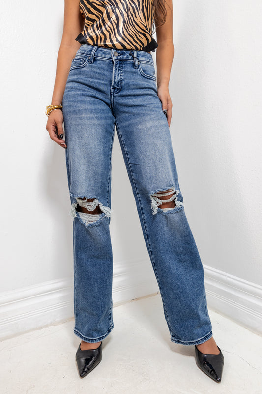 Hidden Logan Mid Rise Distressed Dad Jean