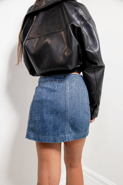 Hidden Peyton Rhinestone Embellished Mini Skirt