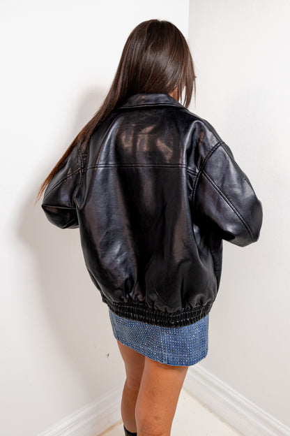 Not Your Boyfriend's Leather Bomber Jacket
