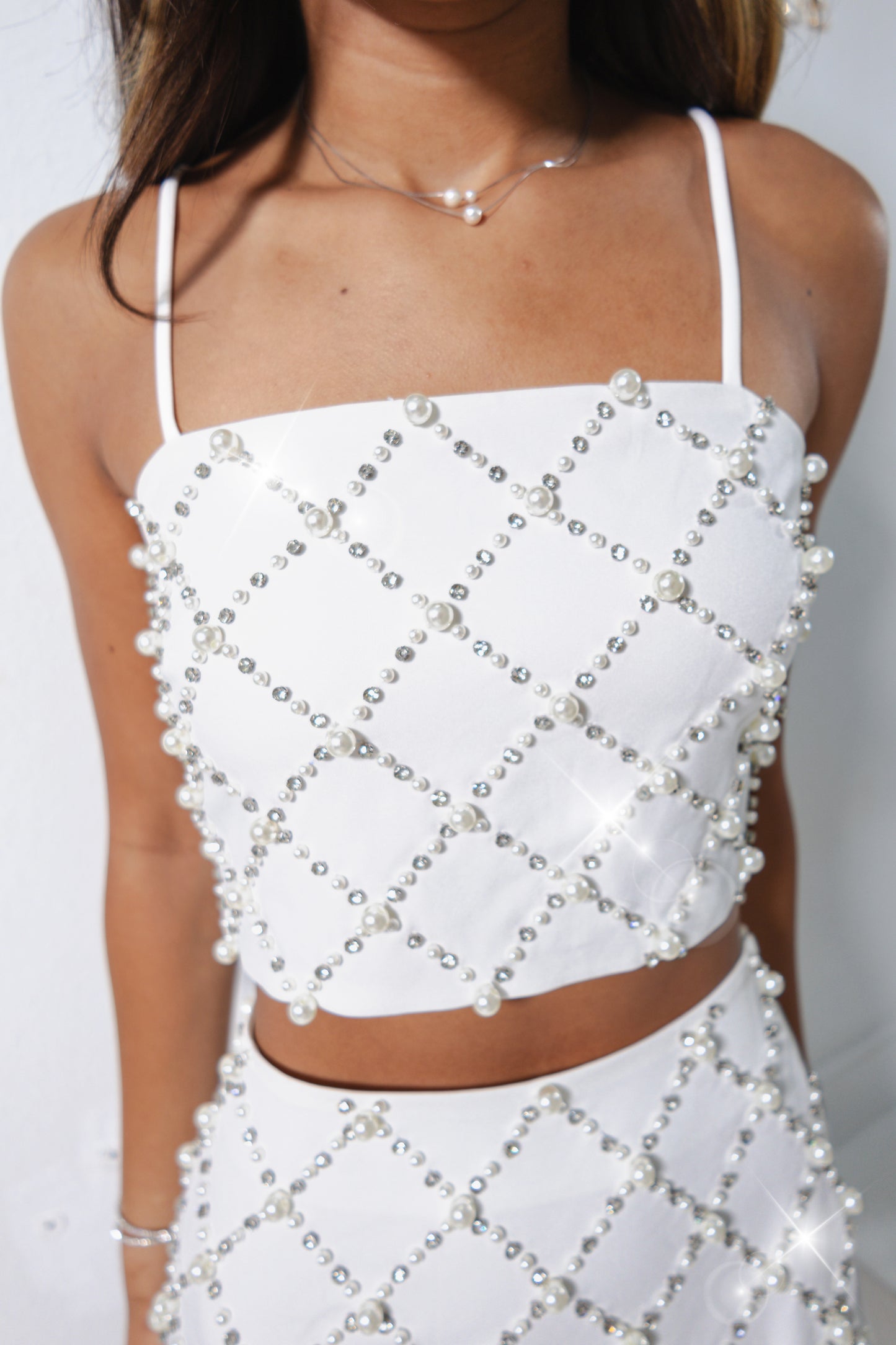 High Society Embellished Crop Top