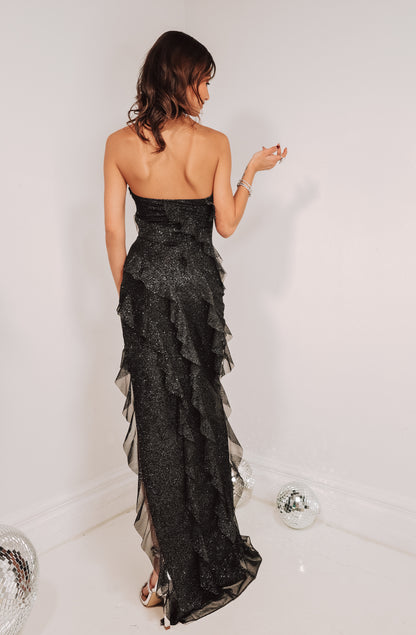 Glittering Grace Bandeau Maxi Dress