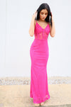 Hot Pink Lace Maxi Dress-Dress-KCoutureBoutique, women's boutique in Bossier City, Louisiana