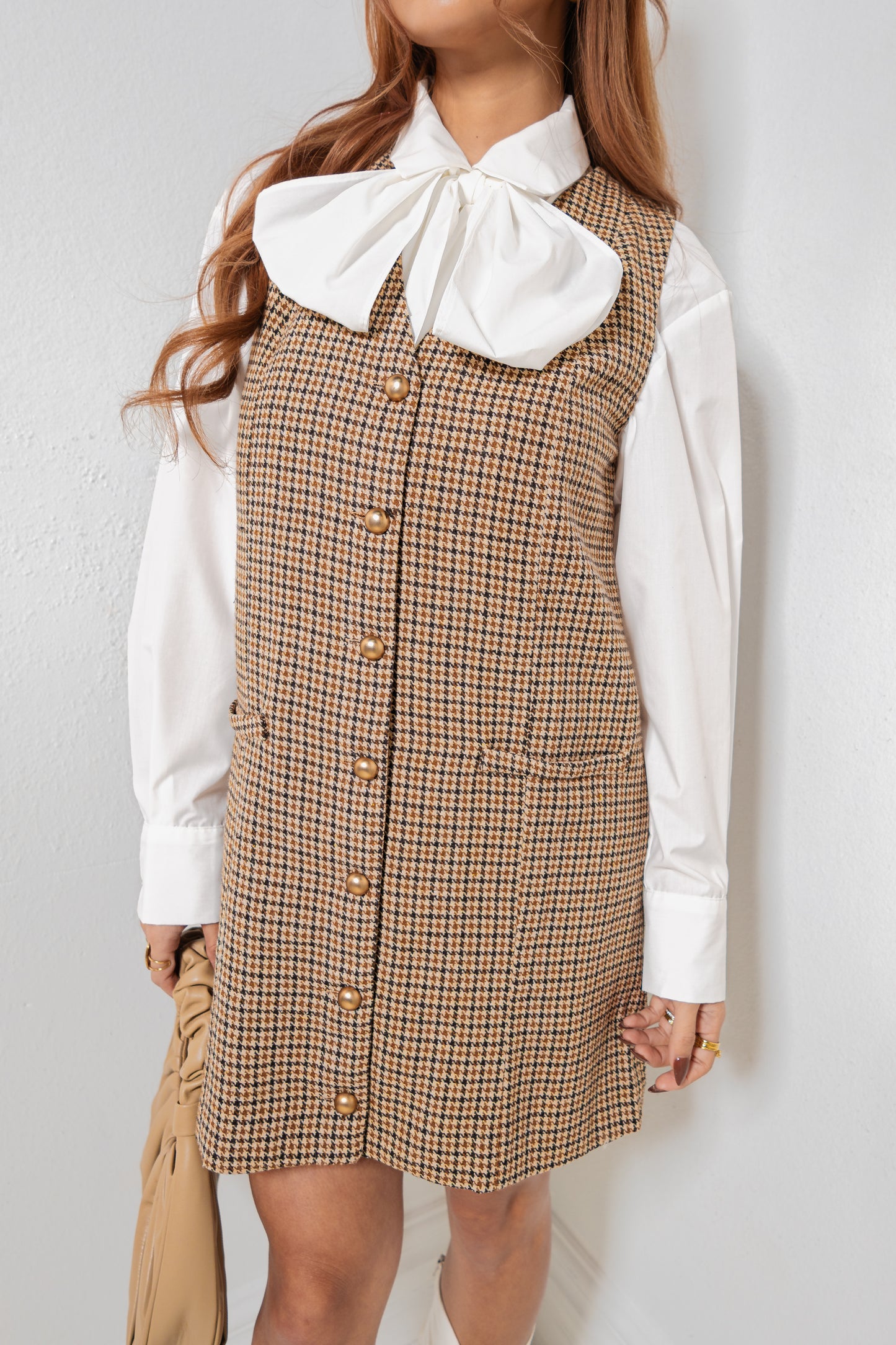 Houndstooth Honey Button Down Dress