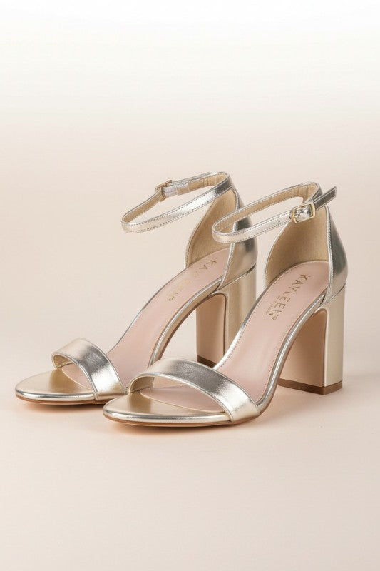 Classic Metallic Block Heel
