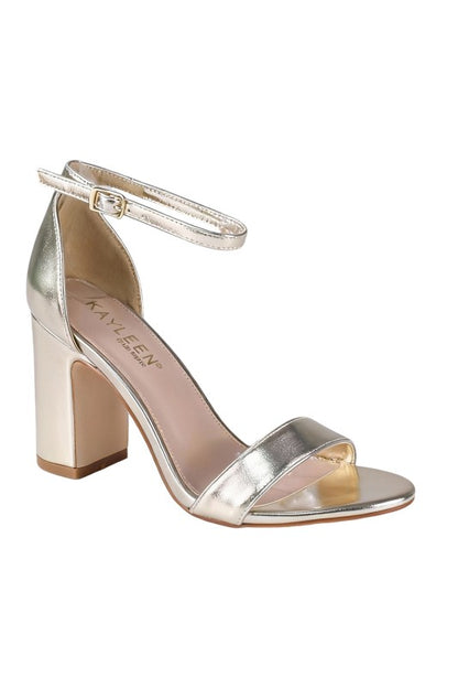 Classic Metallic Block Heel