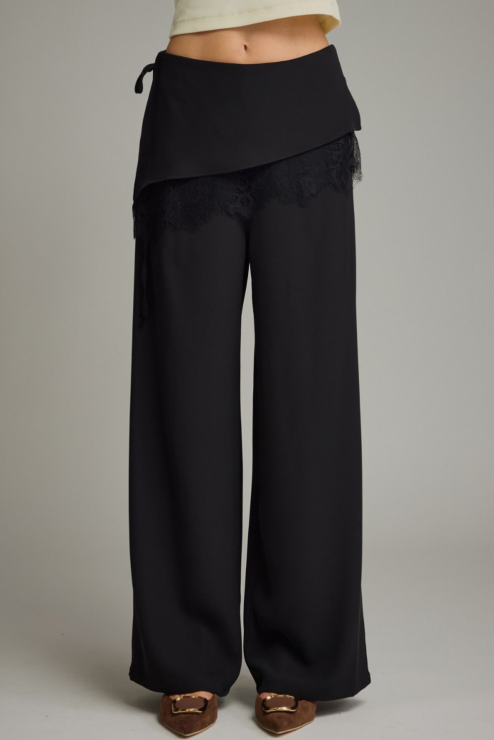 Draped in Lace Wide Leg Pants