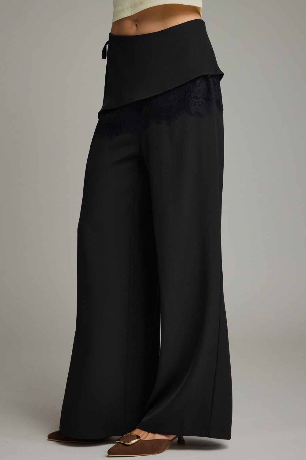 Draped in Lace Wide Leg Pants