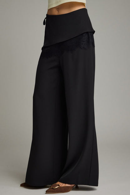 Draped in Lace Wide Leg Pants