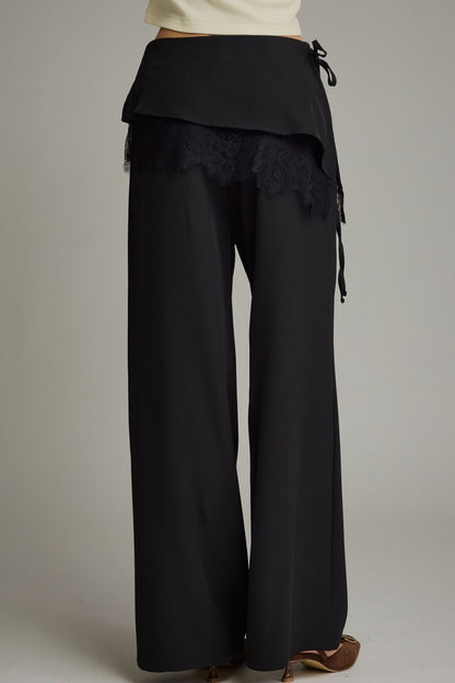 Draped in Lace Wide Leg Pants