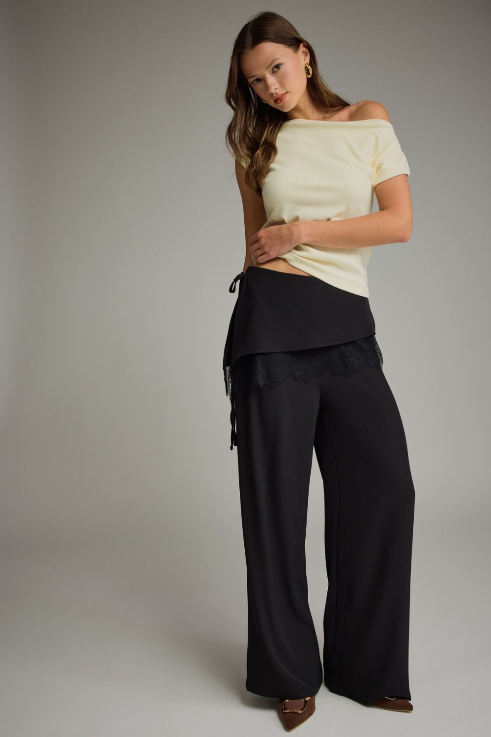 Draped in Lace Wide Leg Pants