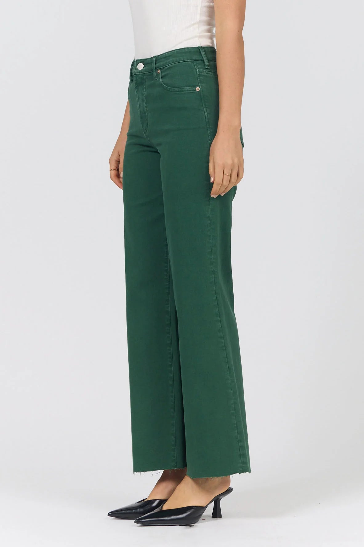 Fiona Wide Leg Jeans in Pineneedle