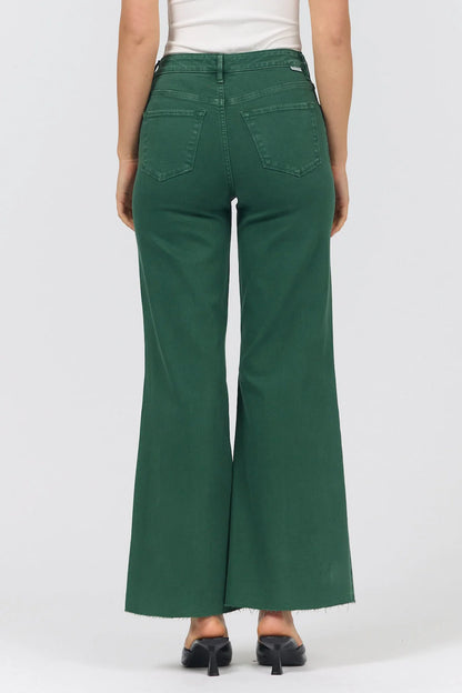 Fiona Wide Leg Jeans in Pineneedle