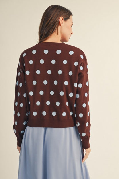 Polka Twist Sweater Top