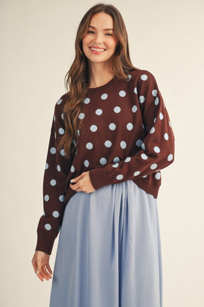 Polka Twist Sweater Top