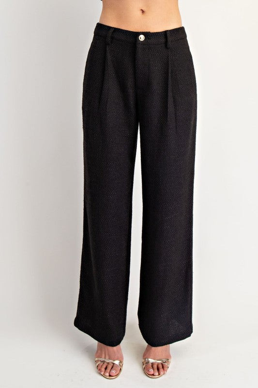 Boardroom Chic Jacquard Wide Leg Pants