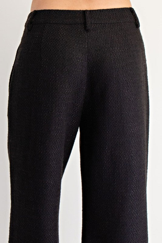 Boardroom Chic Jacquard Wide Leg Pants