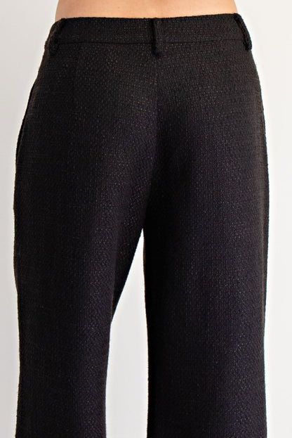 Boardroom Chic Jacquard Wide Leg Pants