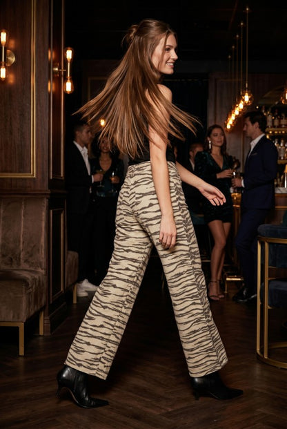 Wild Side Tiger Stripe Wide Leg Pants
