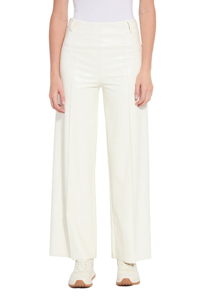 Lyssé Libby Hi Waist Pintuck Vegan Leather Wide Leg Pants