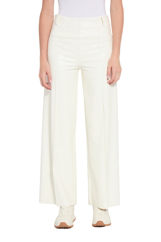 Lyssé Libby Hi Waist Pintuck Vegan Leather Wide Leg Pants
