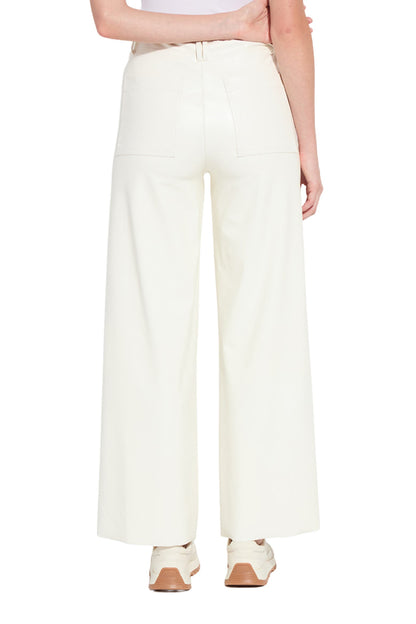 Lyssé Libby Hi Waist Pintuck Vegan Leather Wide Leg Pants