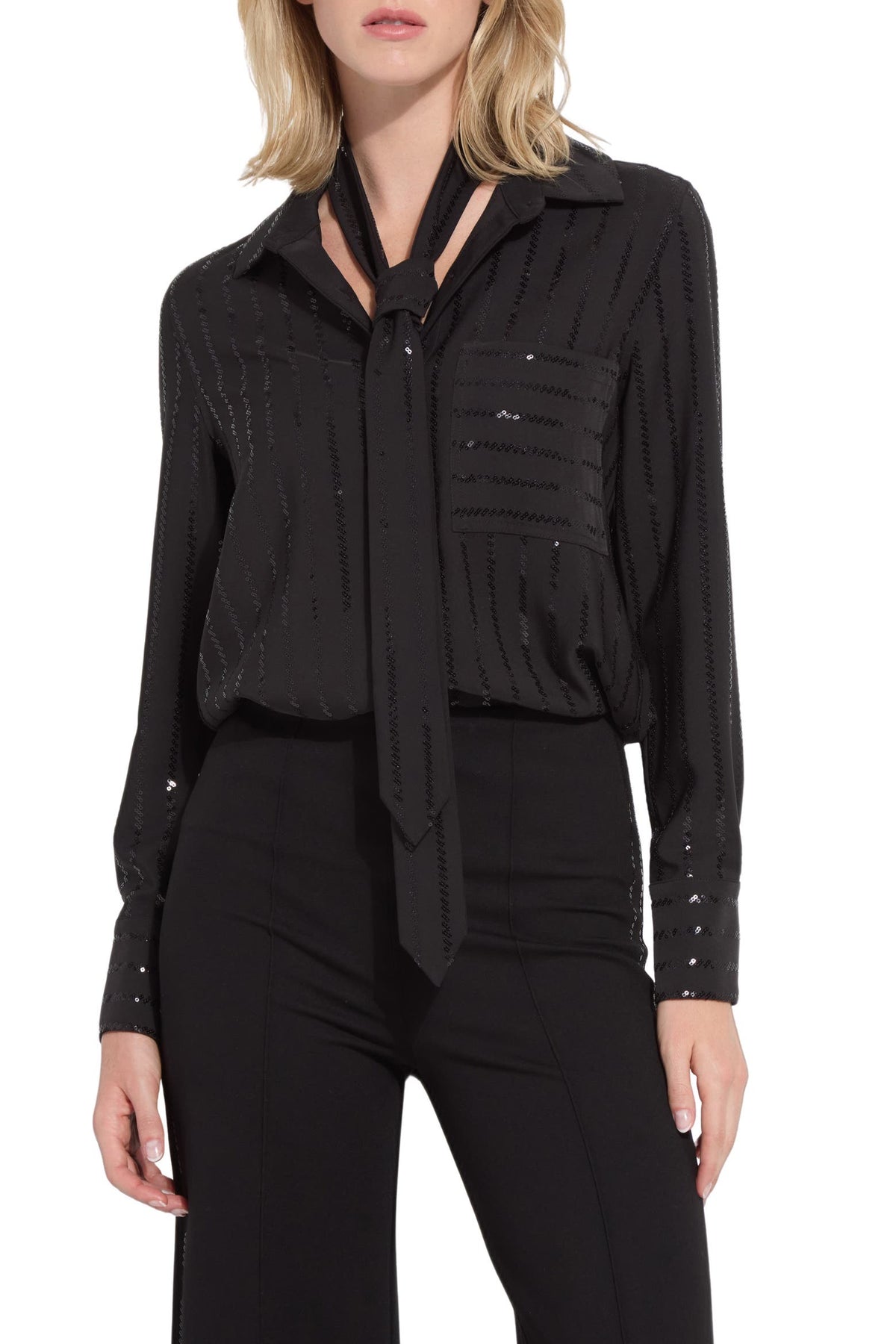 Lysse Tatiana Striped Sequin Shirt