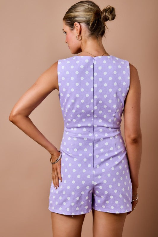 Lavender Darling Polka Dot Romper