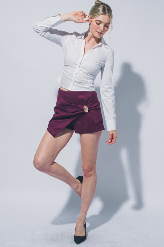 Suede Hour Wrap Skort