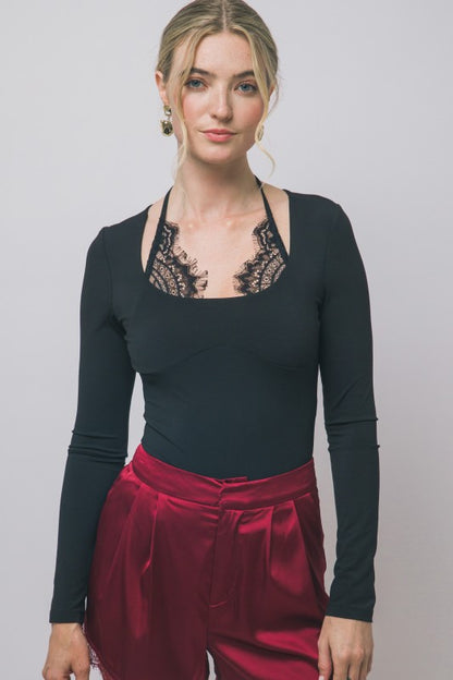 Romance Eyelash Lace Halter Top