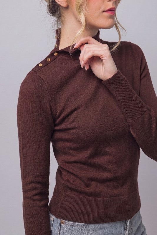 Everyday Luxe Mock Neck Long Sleeve Top