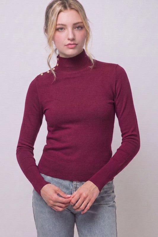 Everyday Luxe Mock Neck Long Sleeve Top