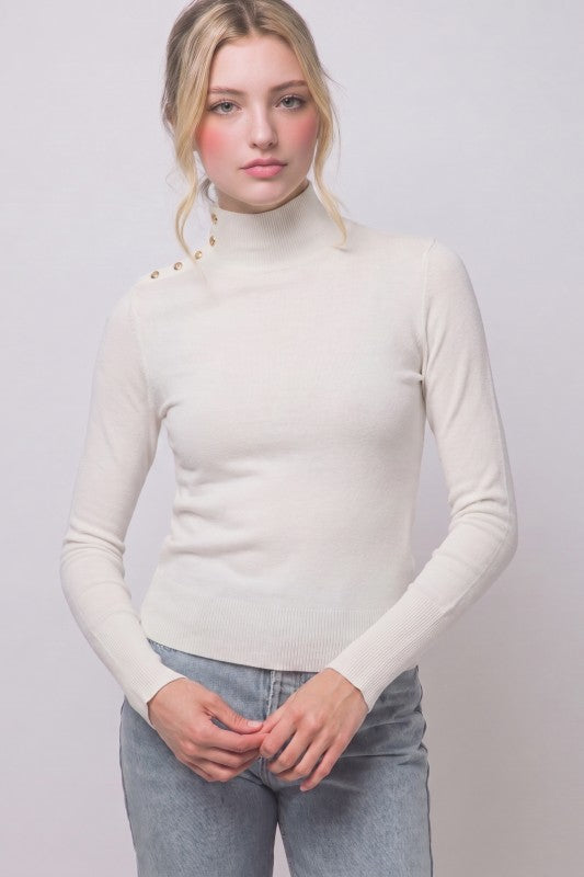 Everyday Luxe Mock Neck Long Sleeve Top